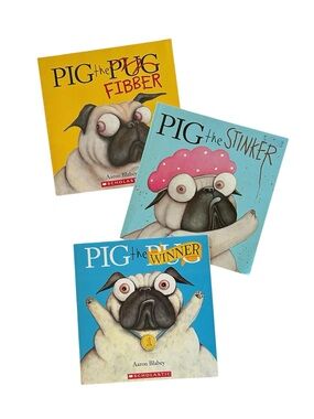 Scholastic Lot Of 3 Pig the Pug Paperback Books - the Fibber, Stinker & Winner